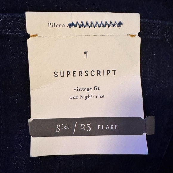 Pilcro and the Letterpress “Superscript” Women's High Rise dark WashFlared Jeans - Picture 5 of 8